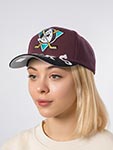 Бейсболка MITCHELL NESS арт. HP10366-ADUPURP Anaheim Ducks NHL (бордовый / черный)